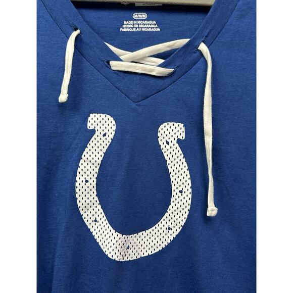 Indianapolis Colts NFL Team Apparel Womens Medium Lightweight Hooded T-Shirt New - Picture 5 of 8